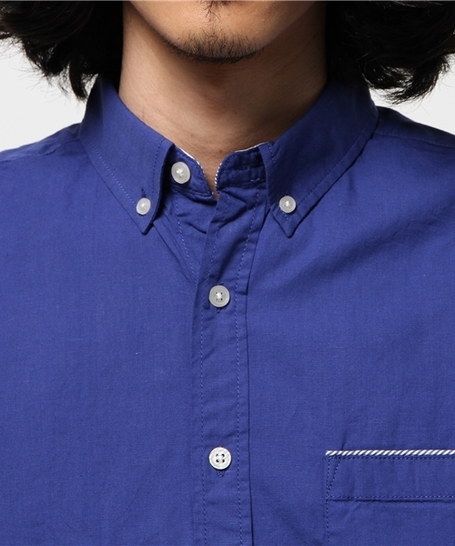 CIAOPANIC TYPY（チャオパニックティピー）の「綿麻ピンOX7分BDシャツ（シャツ/ブラウス・メンズ・ホワイト/ネイビー/イエロー/ブルー・SMALL/MEDIUM/LARGE）」の8枚目の写真