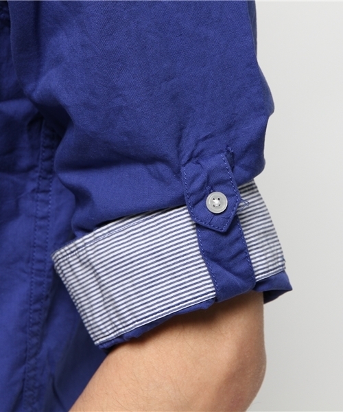 CIAOPANIC TYPY（チャオパニックティピー）の「綿麻ピンOX7分BDシャツ（シャツ/ブラウス・メンズ・ホワイト/ネイビー/イエロー/ブルー・SMALL/MEDIUM/LARGE）」の10枚目の写真