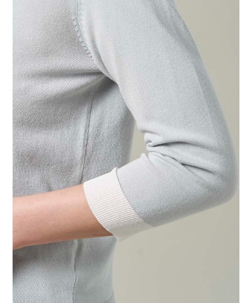 Perfect Suit FActory(パーフェクトスーツファクトリー)の「バイカラー リボンニット グレー/ベージュ(ニット/セーター・レディース・ライトグレー/ベージュ・L/S/M)」の15枚目の写真