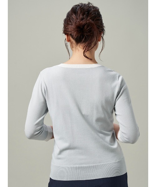 Perfect Suit FActory(パーフェクトスーツファクトリー)の「バイカラー リボンニット グレー/ベージュ(ニット/セーター・レディース・ライトグレー/ベージュ・L/S/M)」の12枚目の写真