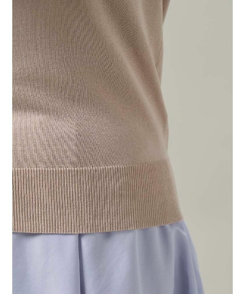 Perfect Suit FActory(パーフェクトスーツファクトリー)の「バイカラー リボンニット グレー/ベージュ(ニット/セーター・レディース・ライトグレー/ベージュ・L/S/M)」の8枚目の写真