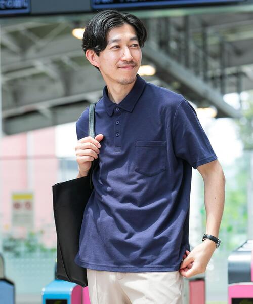 ITEMS URBANRESEARCH（アイテムズ アーバンリサーチ）の「TCカノコ ポロシャツ（ポロシャツ・メンズ・ブラック/グレー/グリーン/ネイビー・MEDIUM/LARGE）」の4枚目の写真