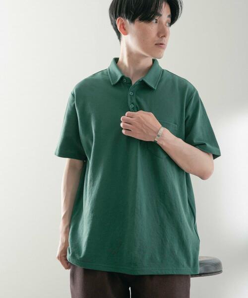 ITEMS URBANRESEARCH（アイテムズ アーバンリサーチ）の「TCカノコ ポロシャツ（ポロシャツ・メンズ・ブラック/グレー/グリーン/ネイビー・MEDIUM/LARGE）」の5枚目の写真