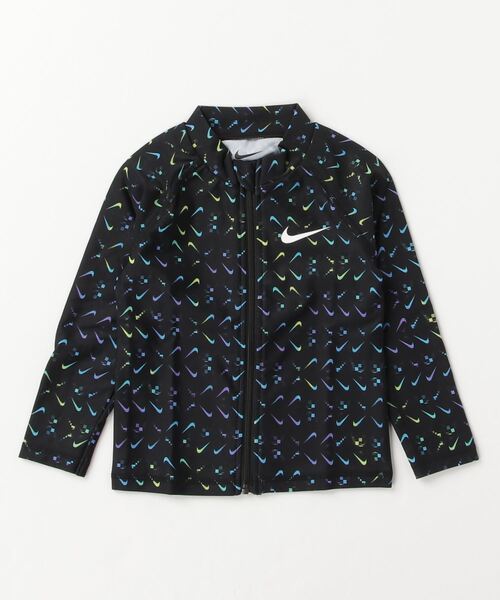 NIKE（ナイキ）の「NIKE/ナイキ キッズ UVケア ジップアップ ラッシュガード 1991078（ラッシュガード・キッズ・ブルー系その他/ブラック×パープル/ブラック系その他・120cm/90cm/110cm/100cm）」の2枚目の写真