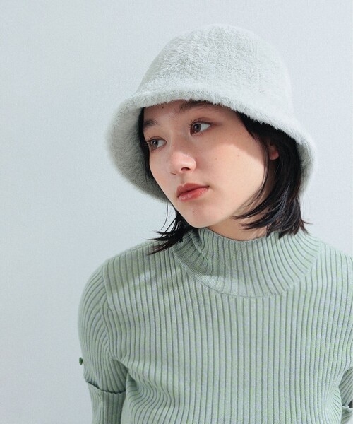 Ray BEAMS（レイビームス）の「Ray BEAMS / シャギー ベルハット（ハット・レディース・ブラック/ライトグレー・ONE SIZE）」の3枚目の写真