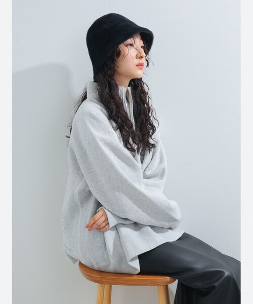 Ray BEAMS（レイビームス）の「Ray BEAMS / シャギー ベルハット（ハット・レディース・ブラック/ライトグレー・ONE SIZE）」の4枚目の写真