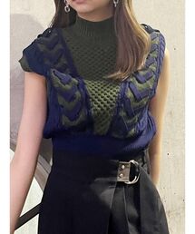 MURUA | ラインケーブルショートニットタンク(ニット/セーター)