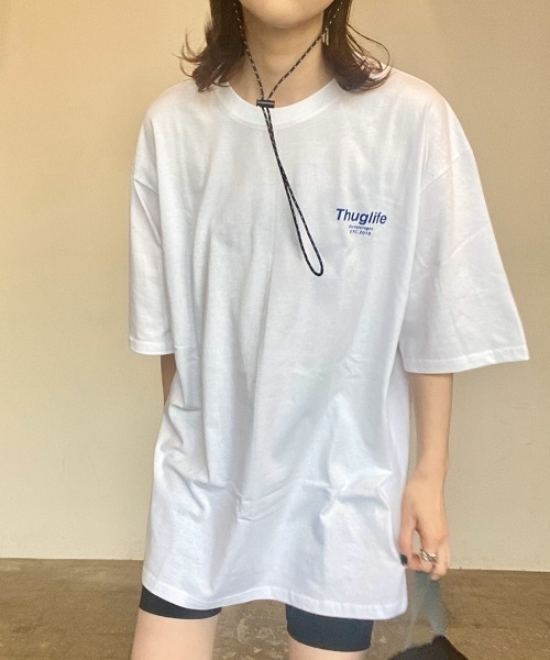 ロゴプリント デザイン カットソー オーバーサイズ カジュアル A バックプリントオーバーTシャツ(kiharu select) / ロゴT バック