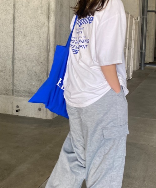 【 Jeans】バックロゴ 半袖 Tシャツ ホワイト / 送料無料 バックプリントオーバーTシャツ(kiharu select) / ロゴT バック