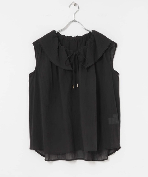 AD2016 archive フリル装飾ブラウス 黒 シャツ 2022の通販はau ファッション AD2016 archive フリル装飾