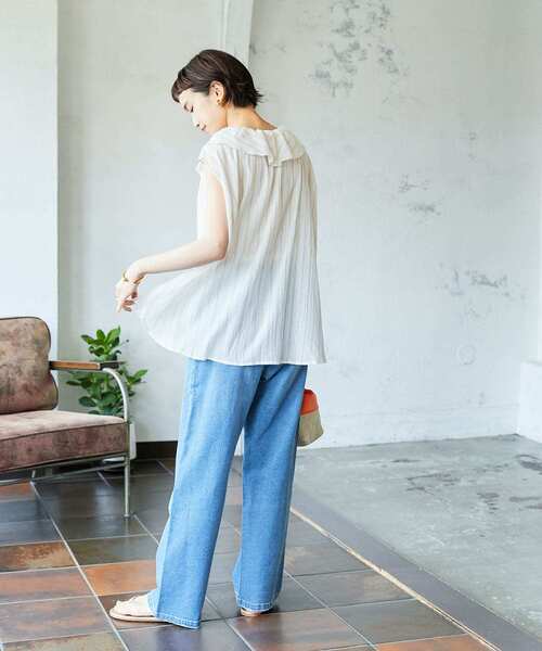 NOT CONVENTIONAL フリルアーミーシャツ フレンチリネン サファリシャツ オリーブ – MINIMAL WARDROBE