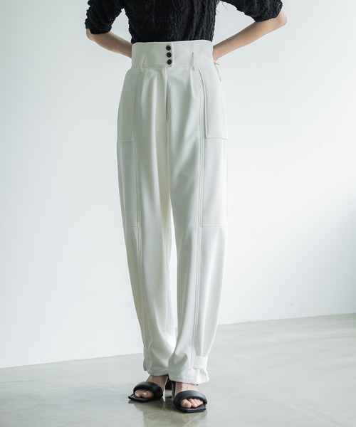 UNITED TOKYO（ユナイテッドトウキョウ）の「2WAYカットステッチパンツ｜ウォッシャブル/軽量/透け防止/UVケア（その他パンツ・レディース・ホワイト/ブラック/グリーン・1/2/3）」の7枚目の写真