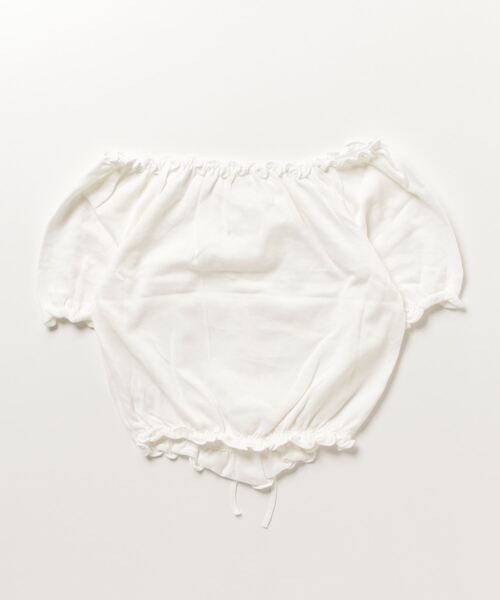 LYEON(リヨン)の「シャーリングクロップドトップス(Tシャツ/カットソー・レディース・ブラック/ホワイト・FREE)」の5枚目の写真