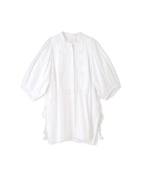 human woman(ヒューマンウーマン)の「◆フロントピンタックロングブラウス(シャツ/ブラウス・レディース・ブラウン/ホワイト・MEDIUM)」の5枚目の写真