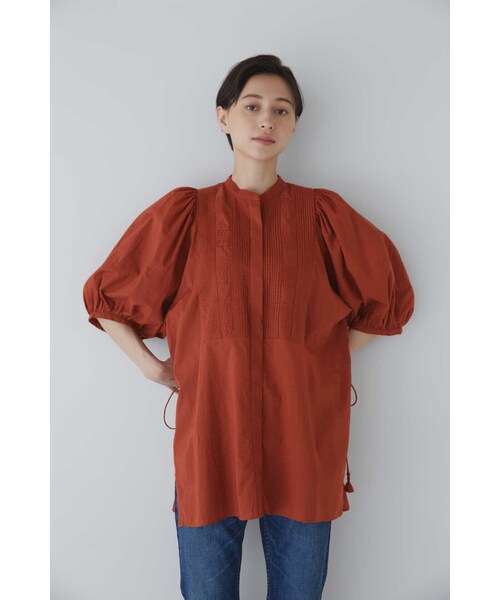 human woman(ヒューマンウーマン)の「◆フロントピンタックロングブラウス(シャツ/ブラウス・レディース・ブラウン/ホワイト・MEDIUM)」の13枚目の写真