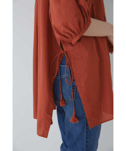 human woman(ヒューマンウーマン)の「◆フロントピンタックロングブラウス(シャツ/ブラウス・レディース・ブラウン/ホワイト・MEDIUM)」の18枚目の写真