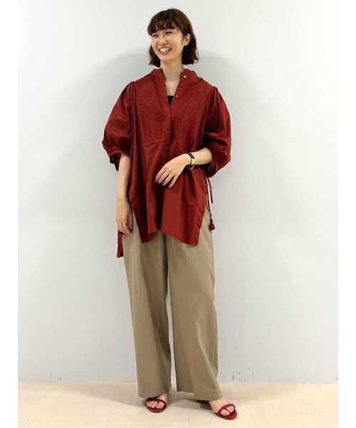 human woman(ヒューマンウーマン)の「◆フロントピンタックロングブラウス(シャツ/ブラウス・レディース・ブラウン/ホワイト・MEDIUM)」の21枚目の写真