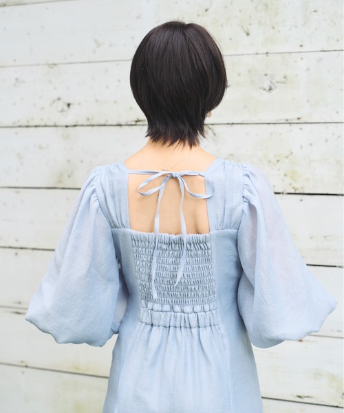 Olu.（オルドット）の「ボリュームパフスリーブドレス（ワンピース・レディース・ブルー/ホワイト・FREE）」の15枚目の写真