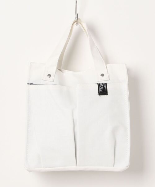 STYLEBLOCK（スタイルブロック）の「ポケット付きキャンバスミニトートバッグ（トートバッグ・レディース・ホワイト/カーキ/ネイビー/ブラウン/ダークグリーン/ブラック・FREE）」の11枚目の写真