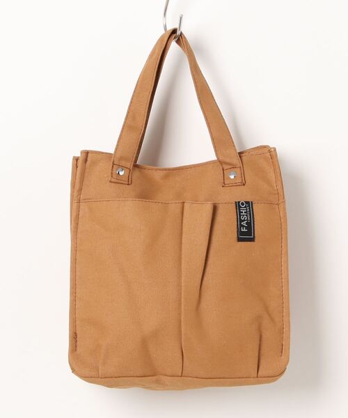 STYLEBLOCK（スタイルブロック）の「ポケット付きキャンバスミニトートバッグ（トートバッグ・レディース・ホワイト/カーキ/ネイビー/ブラウン/ダークグリーン/ブラック・FREE）」の12枚目の写真