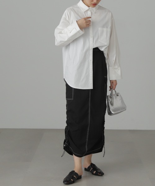 FREE'S MART（フリーズマート）の「配色ステッチカーゴスカート（スカート・レディース・ブラック/ホワイト・MEDIUM/SMALL）」の22枚目の写真