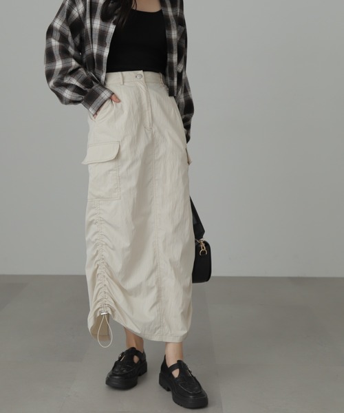 FREE'S MART（フリーズマート）の「配色ステッチカーゴスカート（スカート・レディース・ブラック/ホワイト・MEDIUM/SMALL）」の9枚目の写真