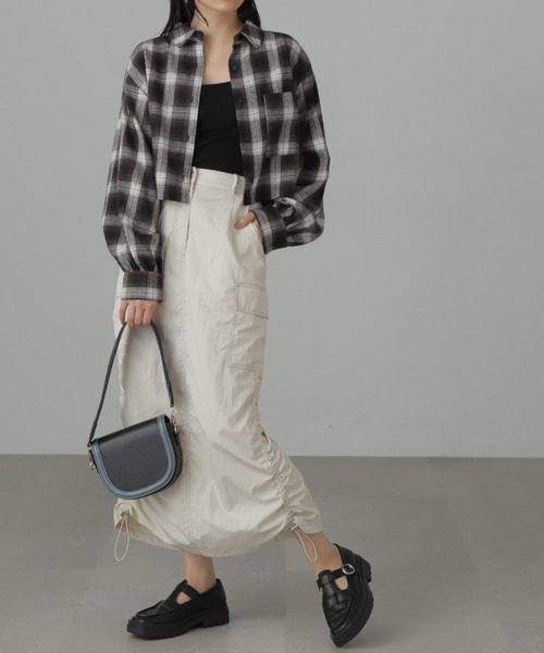 FREE'S MART（フリーズマート）の「配色ステッチカーゴスカート（スカート・レディース・ブラック/ホワイト・MEDIUM/SMALL）」の15枚目の写真