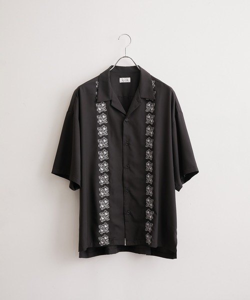  j.n.r.d（ジェー・エヌ・アール・ディー）の「【35COFFEEコラボ 】j.n.r.d/フラワーモチーフ刺繍シャツ（シャツ/ブラウス・メンズ・ブラック系その他/ブラック・LL/M/L）」の12枚目の写真