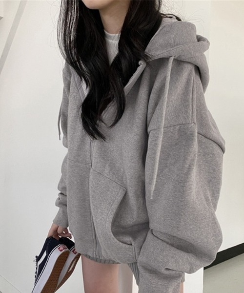 deux amour（ドゥーザムール）の「前ジップパーカー（パーカー・レディース・ブルー/グレー/ブラック・FREE）」の7枚目の写真