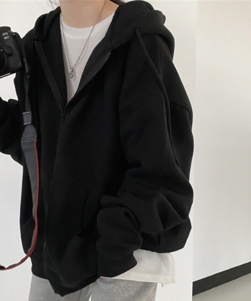 deux amour（ドゥーザムール）の「前ジップパーカー（パーカー・レディース・ブルー/グレー/ブラック・FREE）」の8枚目の写真