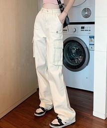 YUGA_YGMC ハイウエスト デニムカーゴパンツ