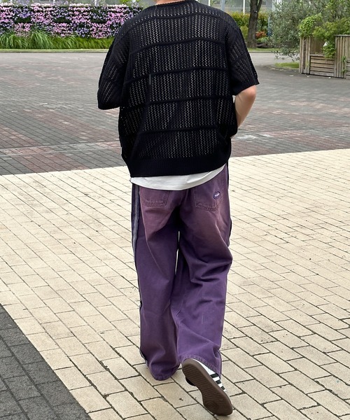セール】メッシュデザインボーダーサマーニット（ニット