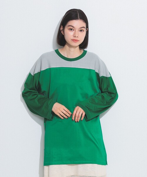 BEAMS BOY(ビームスボーイ)の「SCREEN STARS × BEAMS BOY / 別注 クレイジー フットボール Tシャツ(Tシャツ/カットソー・レディース・サックスブルー/グリーン・ONE SIZE)」の7枚目の写真