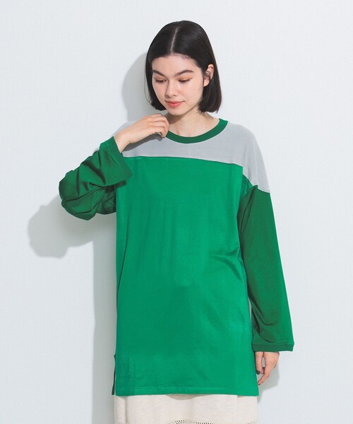 BEAMS BOY(ビームスボーイ)の「SCREEN STARS × BEAMS BOY / 別注 クレイジー フットボール Tシャツ(Tシャツ/カットソー・レディース・サックスブルー/グリーン・ONE SIZE)」の8枚目の写真