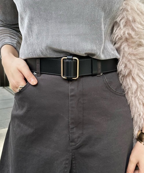 DouDou(ドゥドゥ)の「レザーベルト(ベルト・レディース・ブラウン/ブラック・FREE)」の2枚目の写真