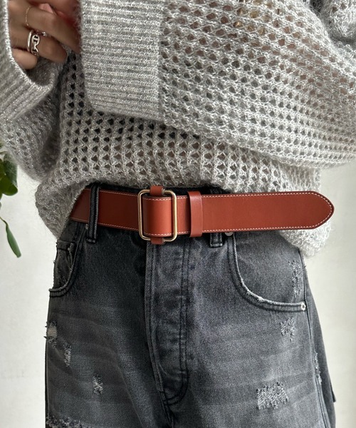 DouDou(ドゥドゥ)の「レザーベルト(ベルト・レディース・ブラウン/ブラック・FREE)」の3枚目の写真