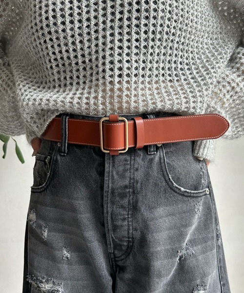 DouDou(ドゥドゥ)の「レザーベルト(ベルト・レディース・ブラウン/ブラック・FREE)」の4枚目の写真