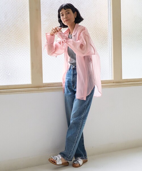 FREAK'S STORE（フリークスストア）の「ハイウエスト テーパード デニム 限定展開/ワイドデニム（デニムパンツ・レディース・ブルー/ネイビー・MEDIUM/X-SMALL/SMALL）」の6枚目の写真