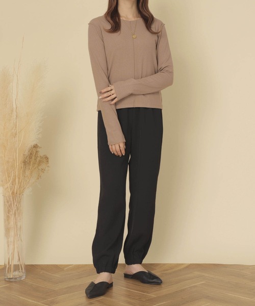 mil（ミル）の「【150㎝前後の小柄さんサイズ】袖スリットリブカットソー（Tシャツ/カットソー・レディース・モカ/ブラック/アイボリー・XS/S）」の11枚目の写真