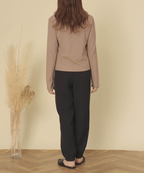 mil（ミル）の「【150㎝前後の小柄さんサイズ】袖スリットリブカットソー（Tシャツ/カットソー・レディース・モカ/ブラック/アイボリー・XS/S）」の13枚目の写真
