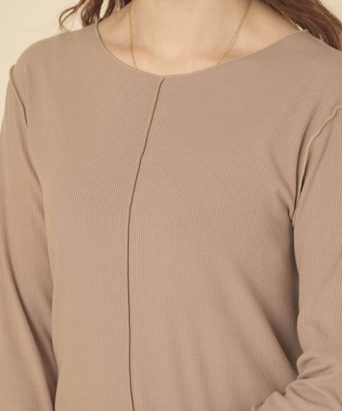 mil（ミル）の「【150㎝前後の小柄さんサイズ】袖スリットリブカットソー（Tシャツ/カットソー・レディース・モカ/ブラック/アイボリー・XS/S）」の14枚目の写真