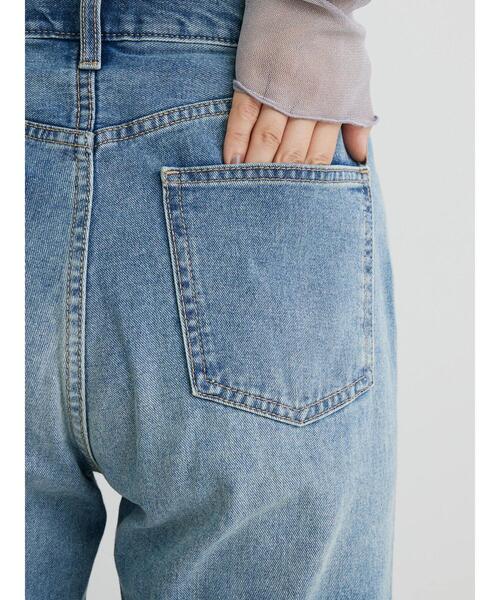 Green　Parks（グリーンパークス）の「ストレートデニムパンツ（デニムパンツ・レディース・インディゴブルー/ワンウォッシュ・L/M/S）」の9枚目の写真