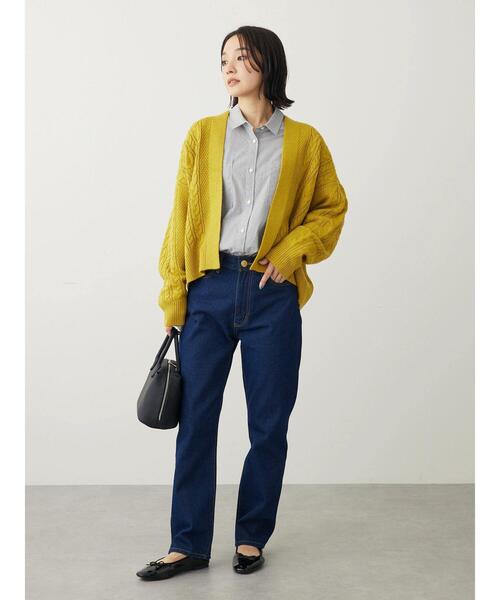 Green　Parks（グリーンパークス）の「ストレートデニムパンツ（デニムパンツ・レディース・インディゴブルー/ワンウォッシュ・L/M/S）」の10枚目の写真