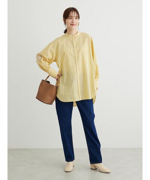 Green　Parks（グリーンパークス）の「ストレートデニムパンツ（デニムパンツ・レディース・インディゴブルー/ワンウォッシュ・L/M/S）」の14枚目の写真