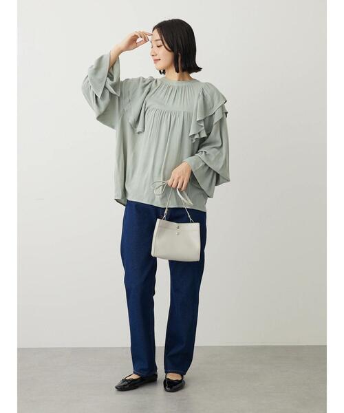 Green　Parks（グリーンパークス）の「ストレートデニムパンツ（デニムパンツ・レディース・インディゴブルー/ワンウォッシュ・L/M/S）」の15枚目の写真