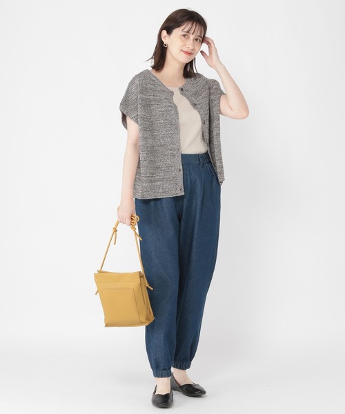 studio CLIP(スタディオクリップ)の「5ゲージミックスヤーンフレンチカーディガン(カーディガン/ボレロ・レディース・ネイビー/ブラウン/イエロー・FREE)」の4枚目の写真