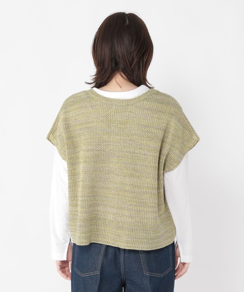 studio CLIP(スタディオクリップ)の「5ゲージミックスヤーンフレンチカーディガン(カーディガン/ボレロ・レディース・ネイビー/ブラウン/イエロー・FREE)」の12枚目の写真