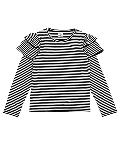 Bee des Bee（ビーデスビー）の「肩フリルプルオーバー（その他トップス・キッズ・ホワイト×ブラック/ブラック・120cm/110cm/150cm/140cm/130cm/100cm）」の3枚目の写真