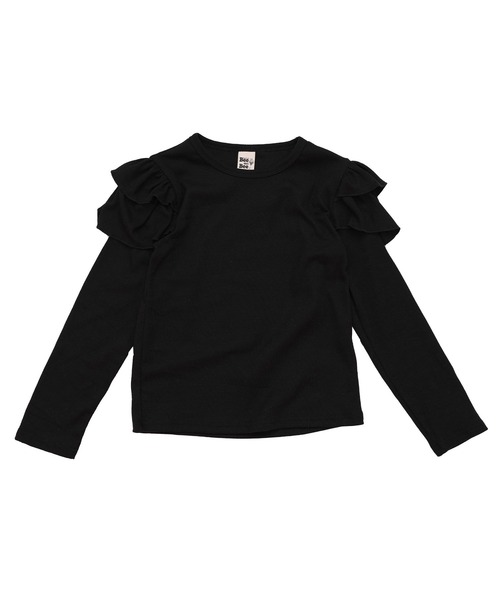 Bee des Bee（ビーデスビー）の「肩フリルプルオーバー（その他トップス・キッズ・ホワイト×ブラック/ブラック・120cm/110cm/150cm/140cm/130cm/100cm）」の6枚目の写真