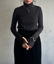 &g'aime | 【&g’aime】<&g'aime BASIC>袖口スリットハイネックニットトップス(ニット/セーター)